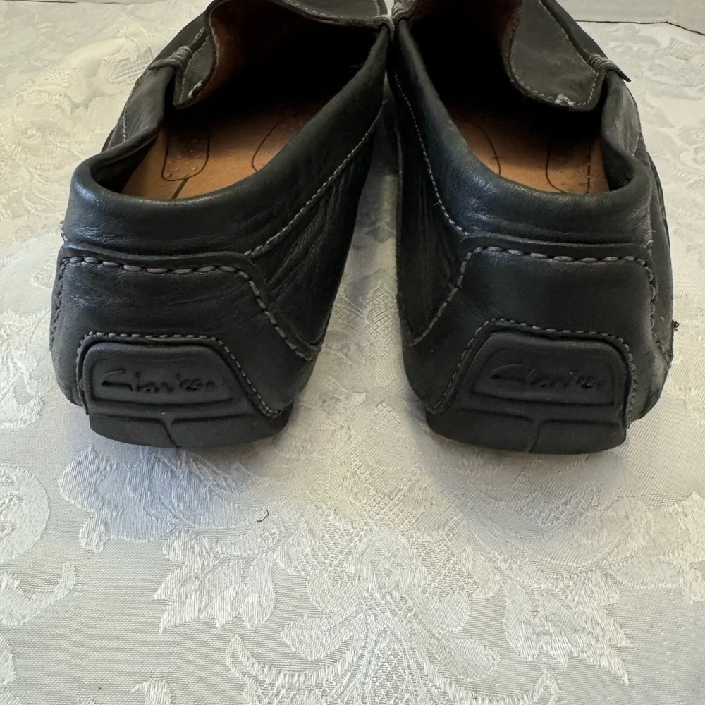Clarks‎ Men’s 13M Active Air Black Leather Driving Moccasin Loafer Comfort Shoe